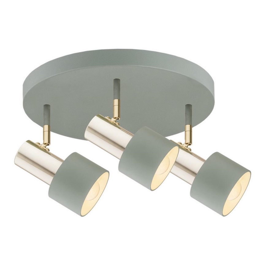 Argon 6007 - Foco DORIA 3xE27/15W/230V verde/latão