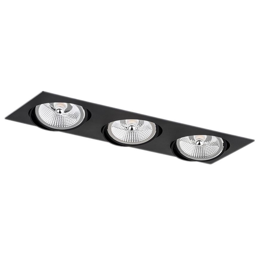 Argon 6116 - Luminária de teto embutida OLIMP 3xGU10-AR111/12W/230V preta