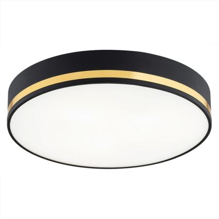Argon 6141 - Iluminação de teto AMORE 3xE27/15W/230V diâmetro 45 cm preto/dourado