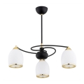 Argon 6144 - Candelabro suspenso AVILA PLUS 3xE27/15W/230V preto/dourado/branco