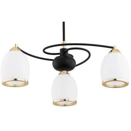 Argon 6144 - Candelabro suspenso AVILA PLUS 3xE27/15W/230V preto/dourado/branco