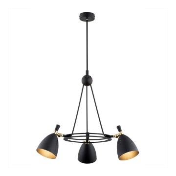 Argon 6149 - Candelabro suspenso CHARLOTTE 3xE27/15W/230V preto/dourado