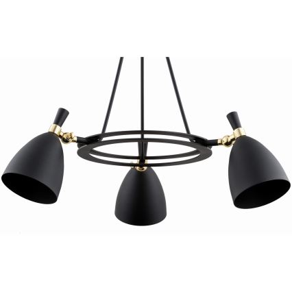 Argon 6149 - Candelabro suspenso CHARLOTTE 3xE27/15W/230V preto/dourado