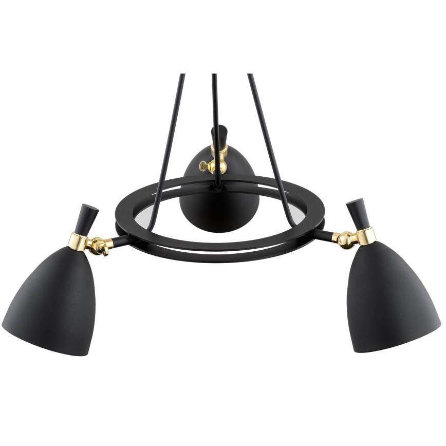 Argon 6149 - Candelabro suspenso CHARLOTTE 3xE27/15W/230V preto/dourado