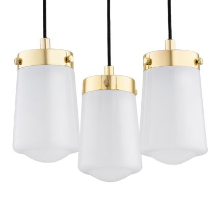 Argon 6164 - Candelabro suspenso PASADENA 3xE27/15W/230V dourado/branco