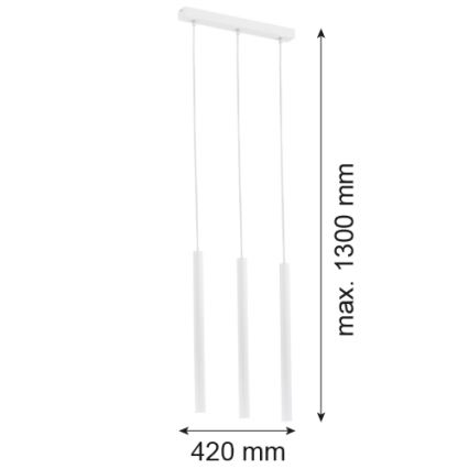 Argon 6178 - Candelabro suspenso ETNA 3xG9/6W/230V branco