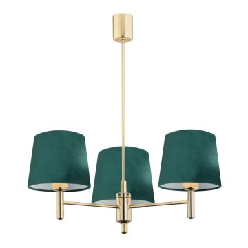 Argon 6192 - Candelabro suspenso PONTE 3xE27/15W/230V verde/latão