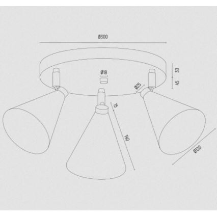 Argon 6246 - Foco LUCINDA 3xE14/7W/230V dourada