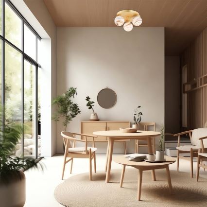 Argon 6290 - Iluminação de teto FABIO 3xE14/7W/230V alabastro dourada