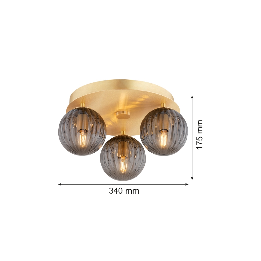 Argon 6308 - Iluminação de teto PALOMA 3xE14/7W/230V dourado/preto