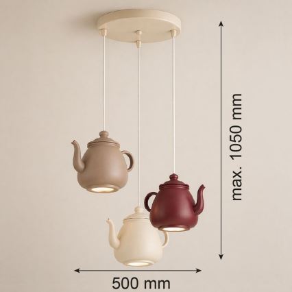 Argon 6366 - Lustre suspenso em cabo KAMAL 3xGU10/5W/230V