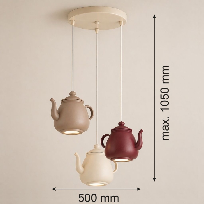 Argon 6366 - Lustre suspenso em cabo KAMAL 3xGU10/5W/230V