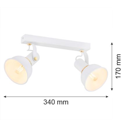 Argon 7036 - Foco TWIST 2xE14/7W/230V branco/dourado