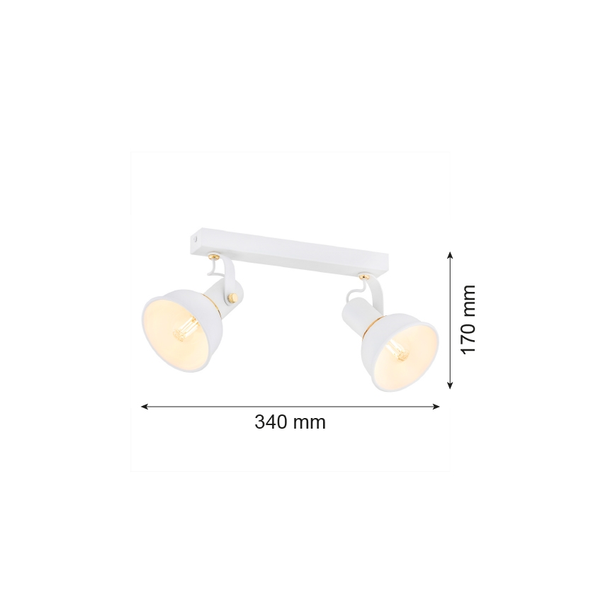 Argon 7036 - Foco TWIST 2xE14/7W/230V branco/dourado