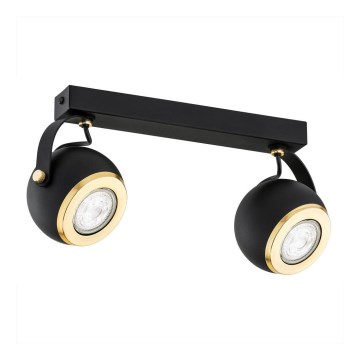 Argon 7039 - Foco KOS PLUS 2xGU10/5W/230V preto/dourado