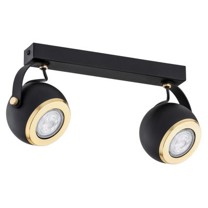 Argon 7039 - Foco KOS PLUS 2xGU10/5W/230V preto/dourado