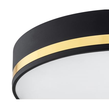 Argon 7040 - Iluminação de teto AMORE 2xE27/15W/230V diâmetro 25 cm preto/dourado