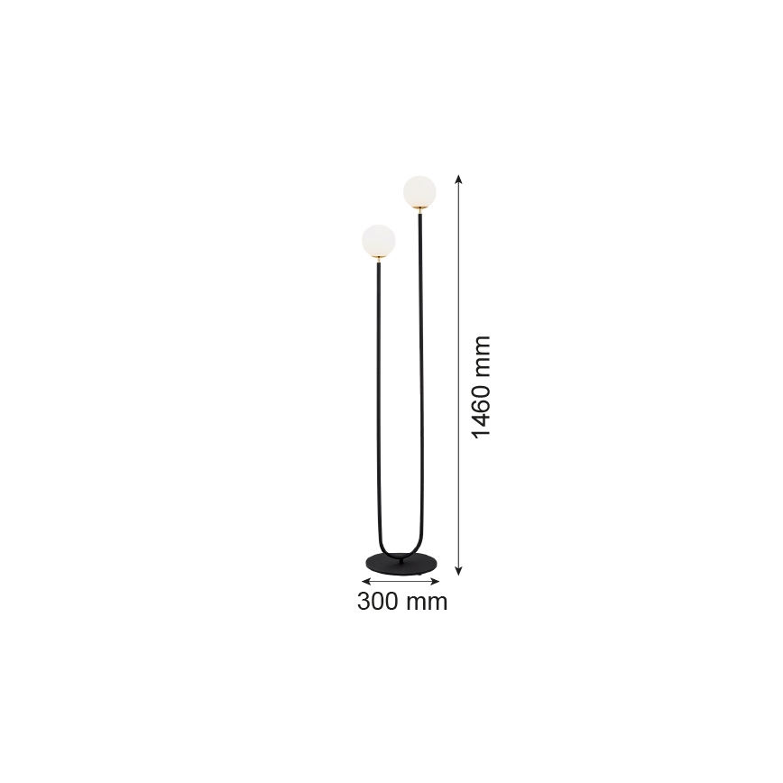 Argon 7073 - Candeeiro de chão FERRONE 2xE14/7W/230V preto/branco/dourado
