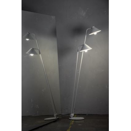 Argon 7074 - Candeeiro de pé GABIAN 2xE27/15W/230V branco