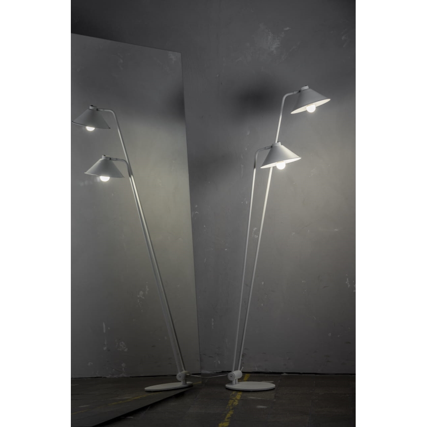 Argon 7074 - Candeeiro de pé GABIAN 2xE27/15W/230V branco