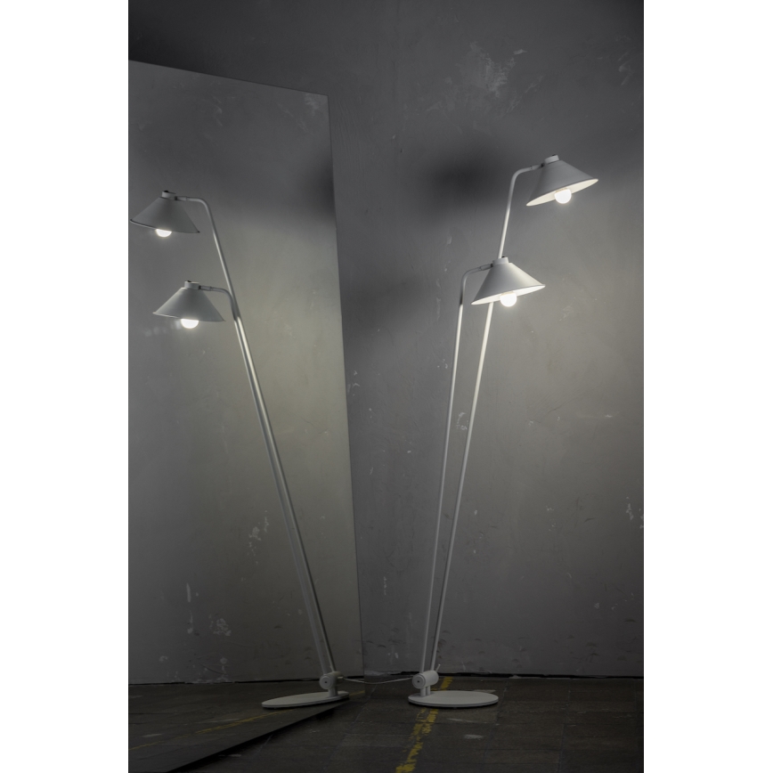 Argon 7075 - Candeeiro de chão GABIAN 2xE27/15W/230V preto