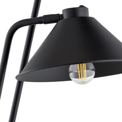 Argon 7075 - Candeeiro de chão GABIAN 2xE27/15W/230V preto