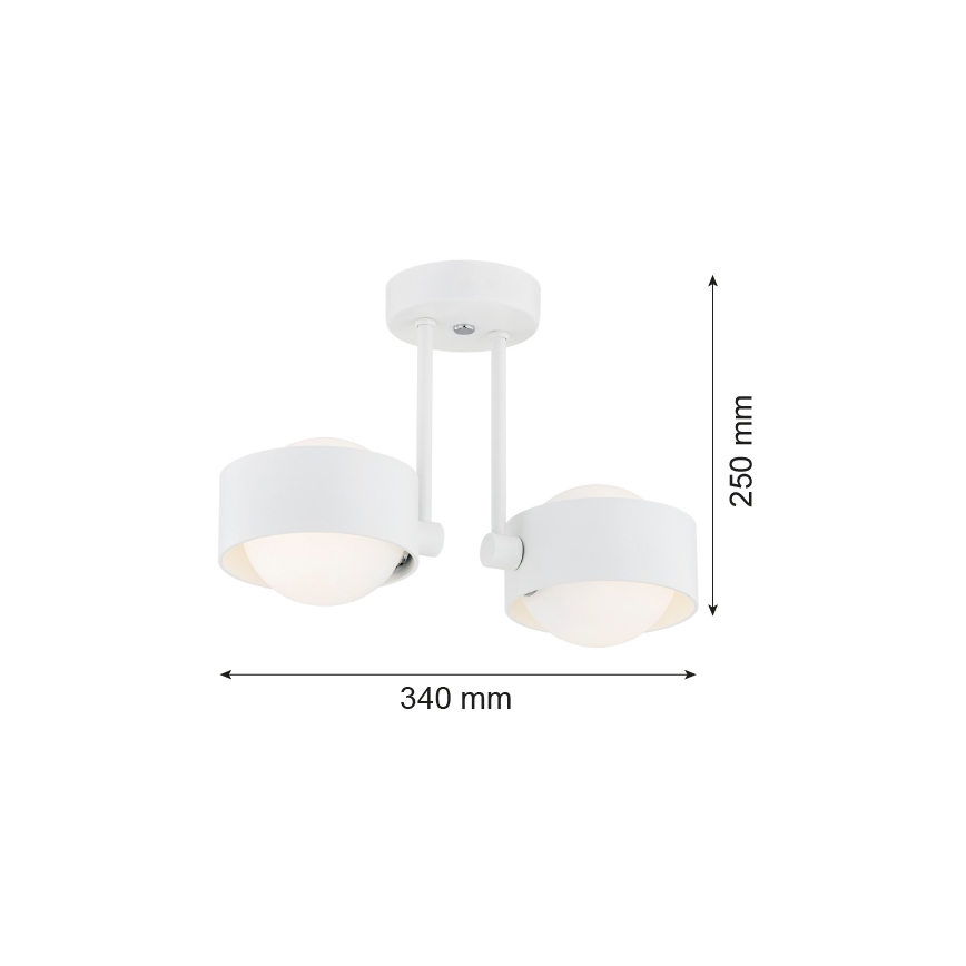 Argon 7088 - Candelabro suspenso MASSIMO PLUS 2xG9/6W/230V branco
