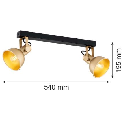 Argon 7144 - Foco LENORA 2xE14/7W/230V dourada/preto