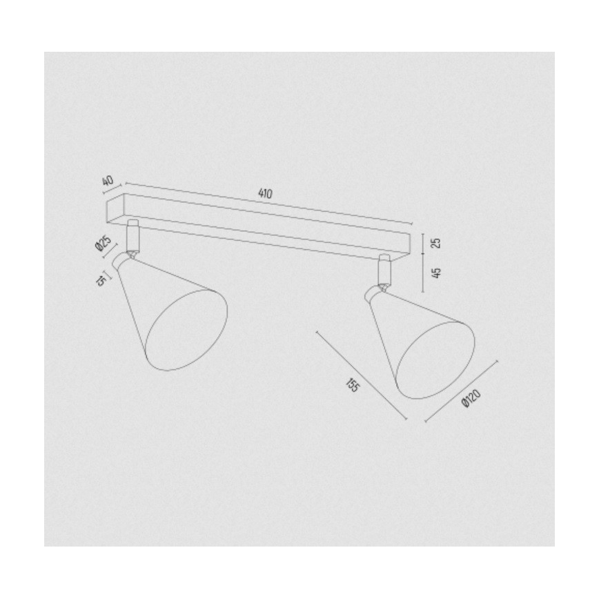 Argon 7147 - Foco LUCINDA 2xE14/7W/230V preto/dourada