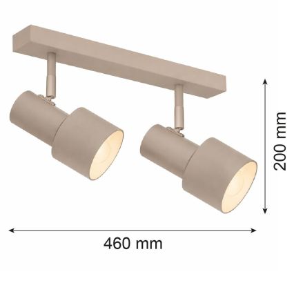Argon 7294 - Candeeiro de focos DOR 2xE27/15W/230V bege