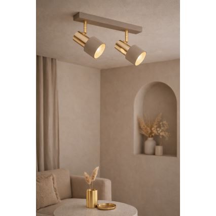Argon 7299 - Spot DOR 2xE27/15W/230V dourado/bege