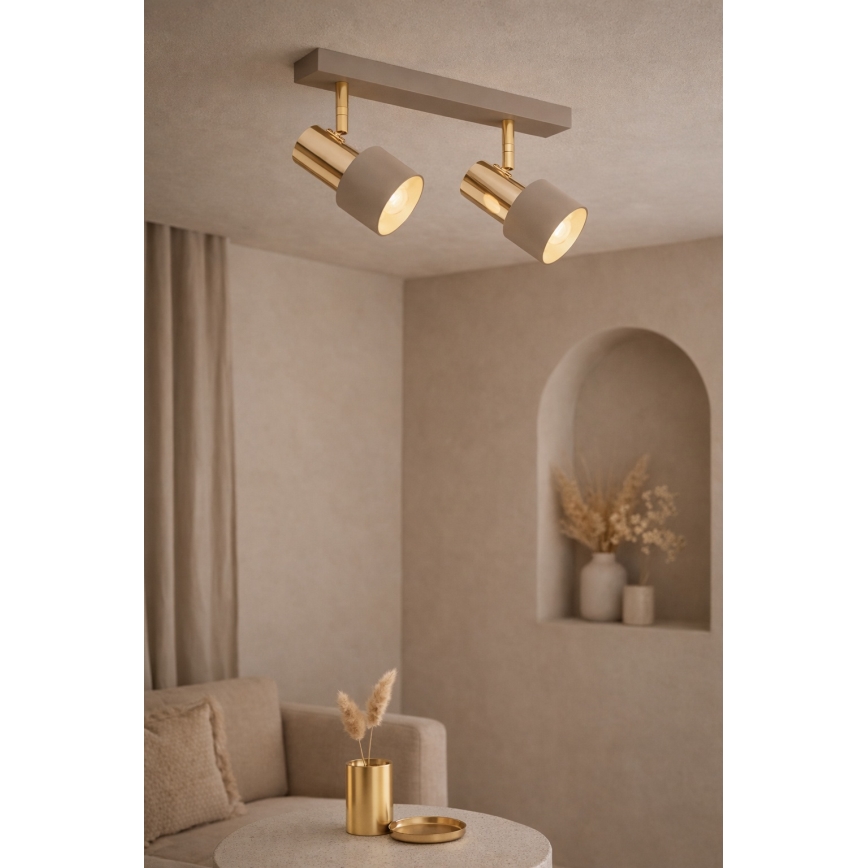 Argon 7299 - Spot DOR 2xE27/15W/230V dourado/bege