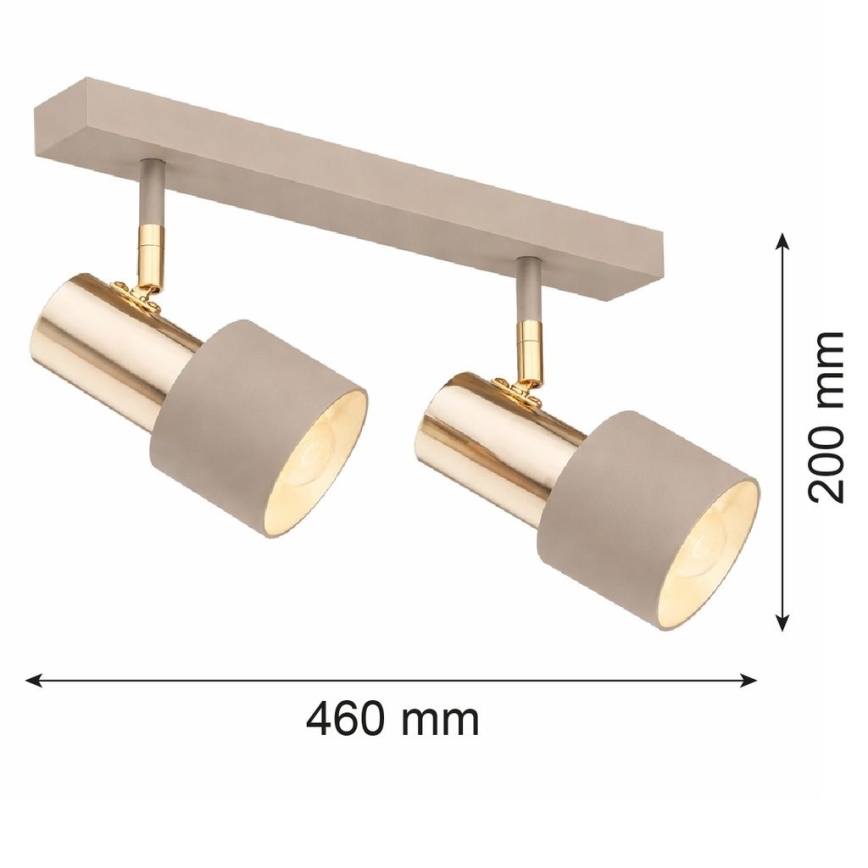 Argon 7299 - Spot DOR 2xE27/15W/230V dourado/bege