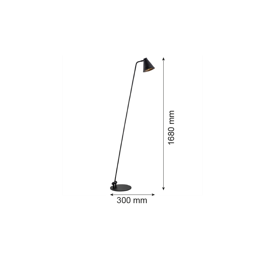 Argon 8003 - Candeeiro de chão AVALONE 1xE27/15W/230V preto