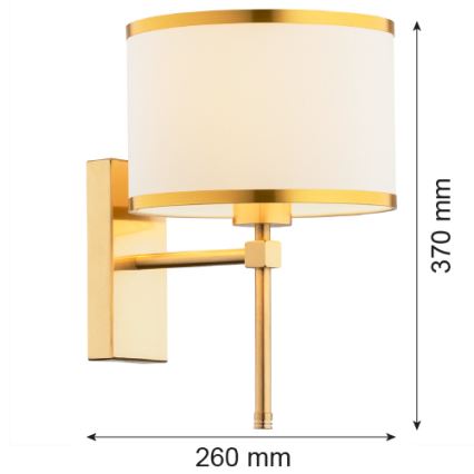 Argon 8033 - Candeeiro de parede ABBANO 1xE27/15W/230V latão/branco