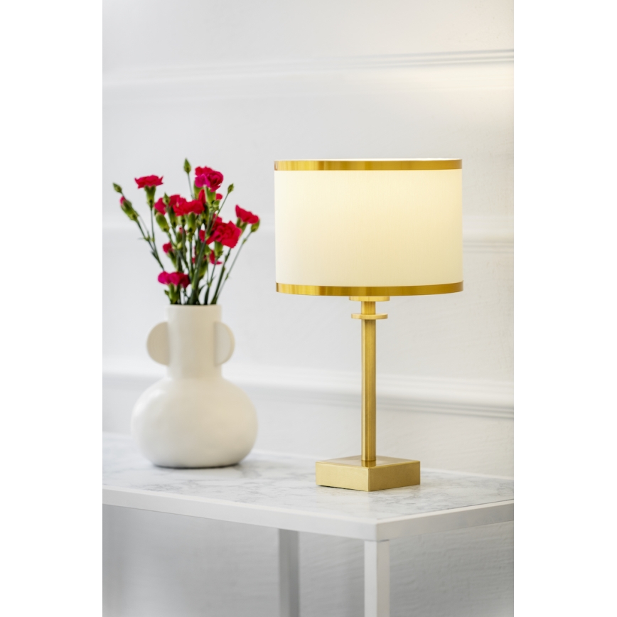 Argon 8047 - Candeeiro de mesa ABBANO 1xE27/15W/230V latão/branco