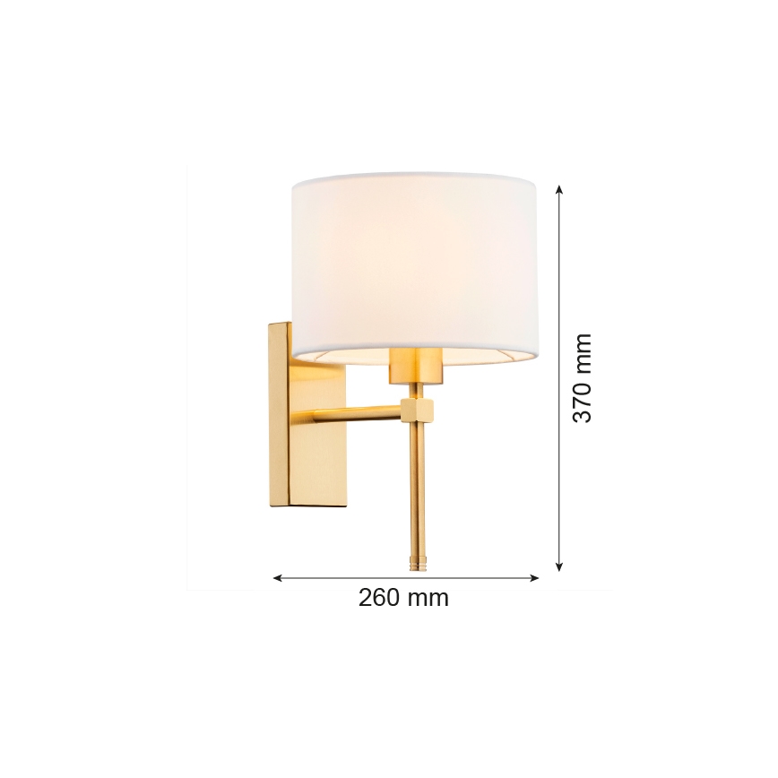 Argon 8048 - Candeeiro de parede ABBANO 1xE27/15W/230V latão/branco