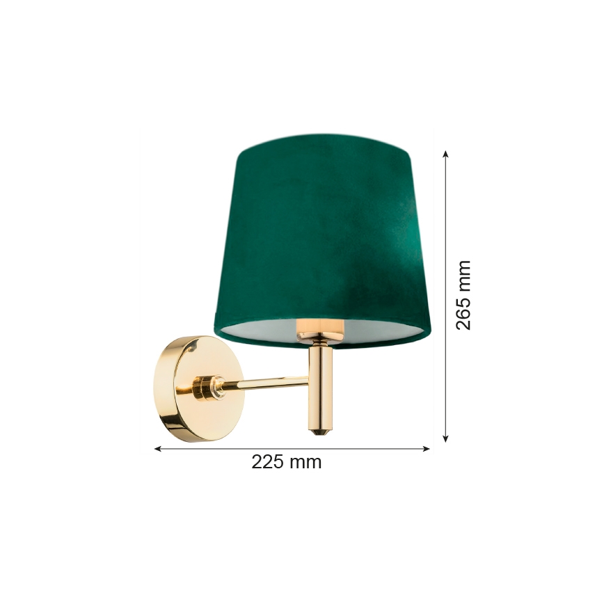 Argon 8105 - Candeeiro de parede PONTE 1xE27/15W/230V verde/latão