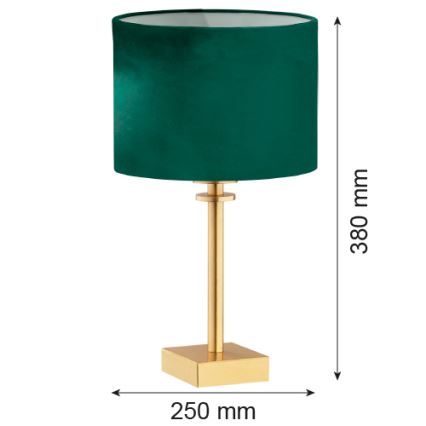 Argon 8106 - Candeeiro de mesa ABBANO 1xE27/15W/230V latão/verde