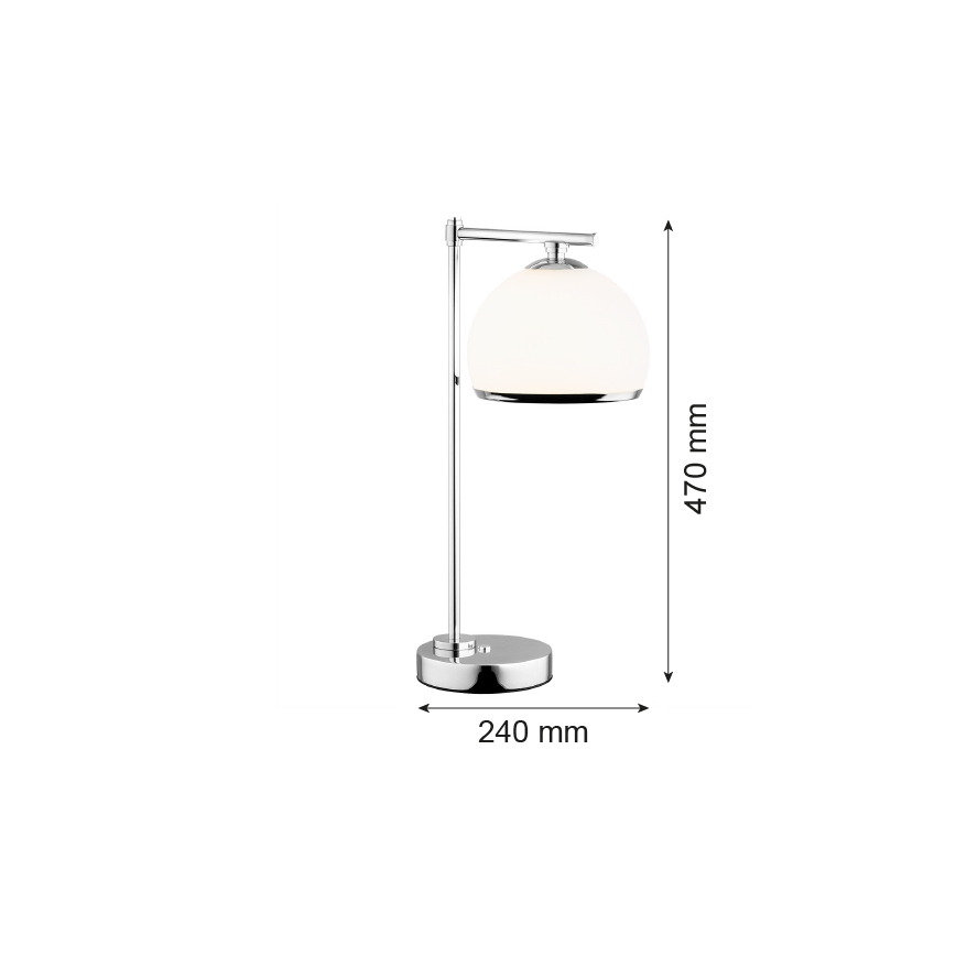 Argon 8121 -  Candeeiro de mesa MARBELLA 1xE27/15W/230V cromado brilhante