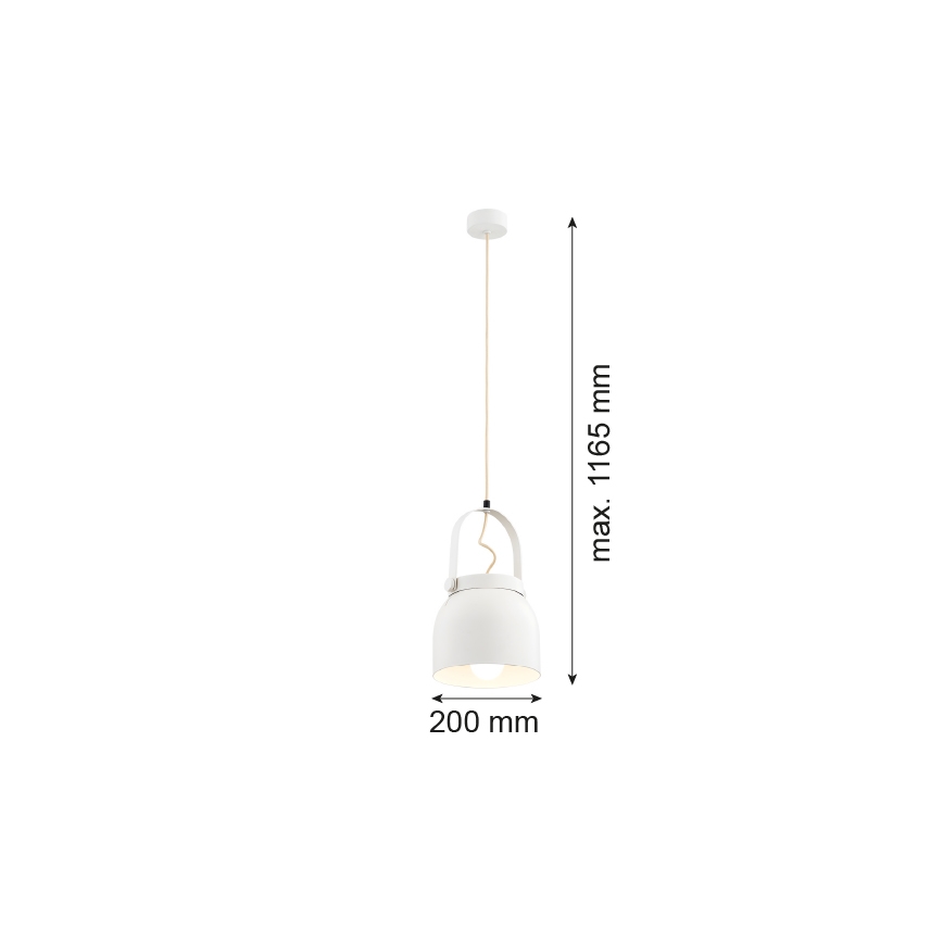 Argon 8280 - Candelabro suspenso LOGAN 1xE27/15W/230V diâmetro 20 cm branco
