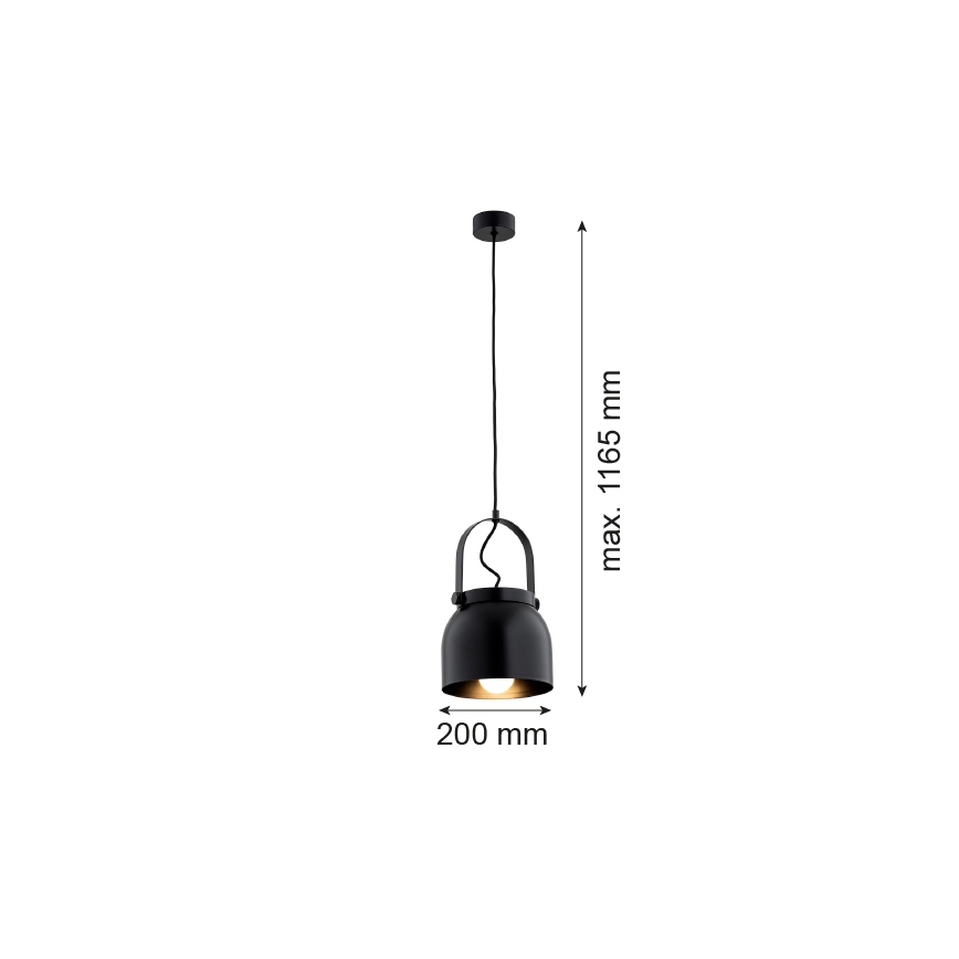 Argon 8281 - Candelabro suspenso LOGAN 1xE27/15W/230V diâmetro 20 cm preto
