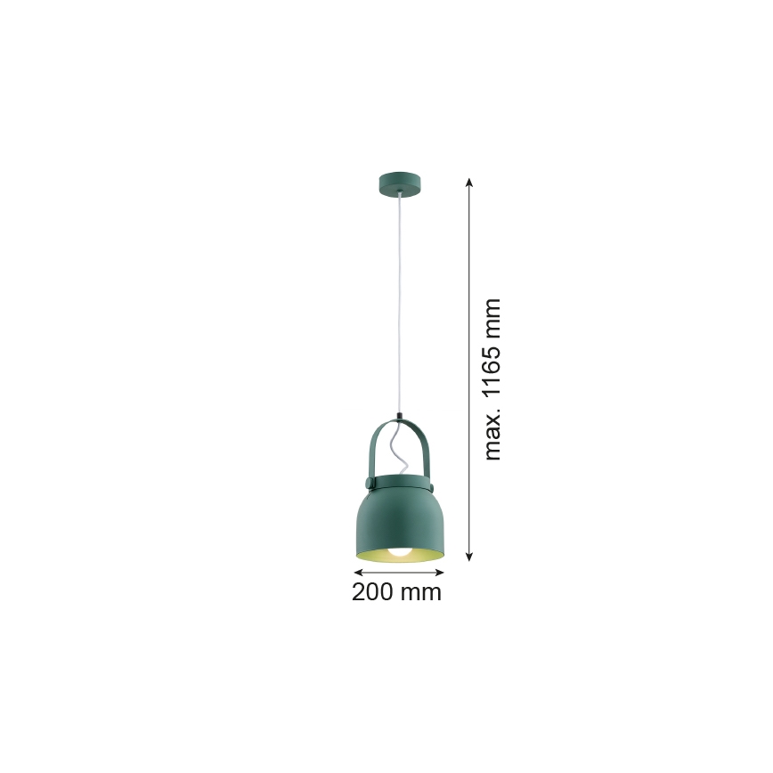 Argon 8283 - Candelabro suspenso LOGAN 1xE27/15W/230V diâmetro 20 cm verde