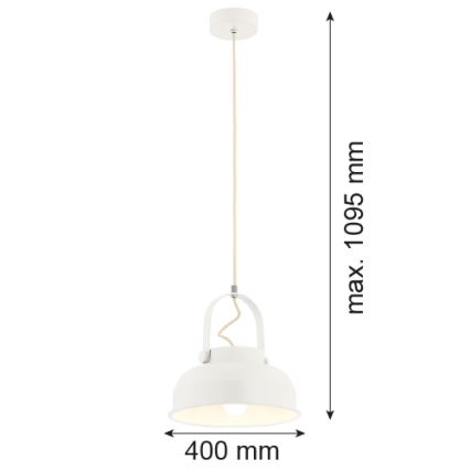 Argon 8284 - Candelabro suspenso DAKOTA 1xE27/15W/230V branco
