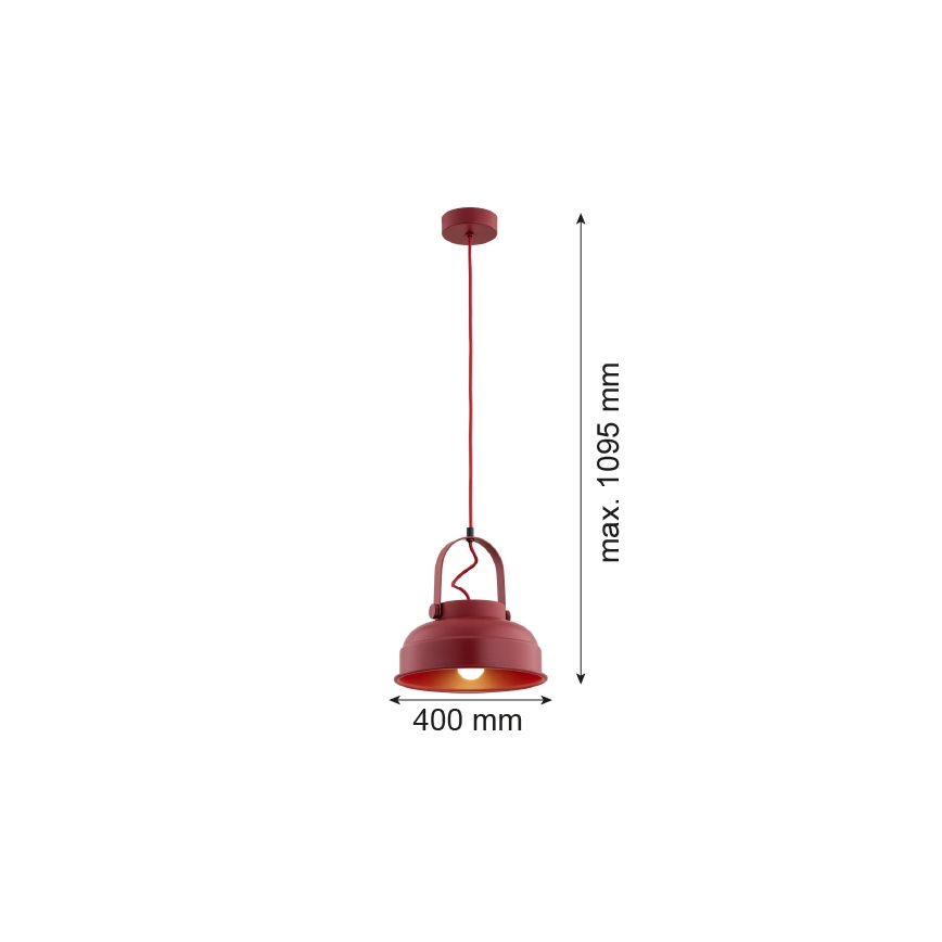 Argon 8286 - Candelabro suspenso DAKOTA 1xE27/15W/230V vermelho