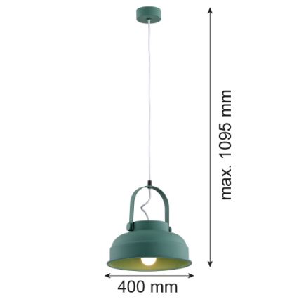 Argon 8287 - Candelabro suspenso DAKOTA 1xE27/15W/230V verde