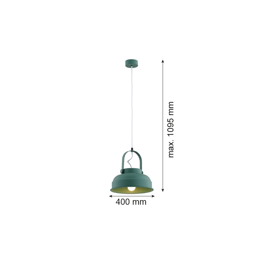 Argon 8287 - Candelabro suspenso DAKOTA 1xE27/15W/230V verde