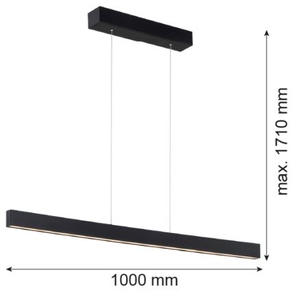 Argon 8303 - Candelabro suspenso LED BALANS LED/35W/230V 3000K preto