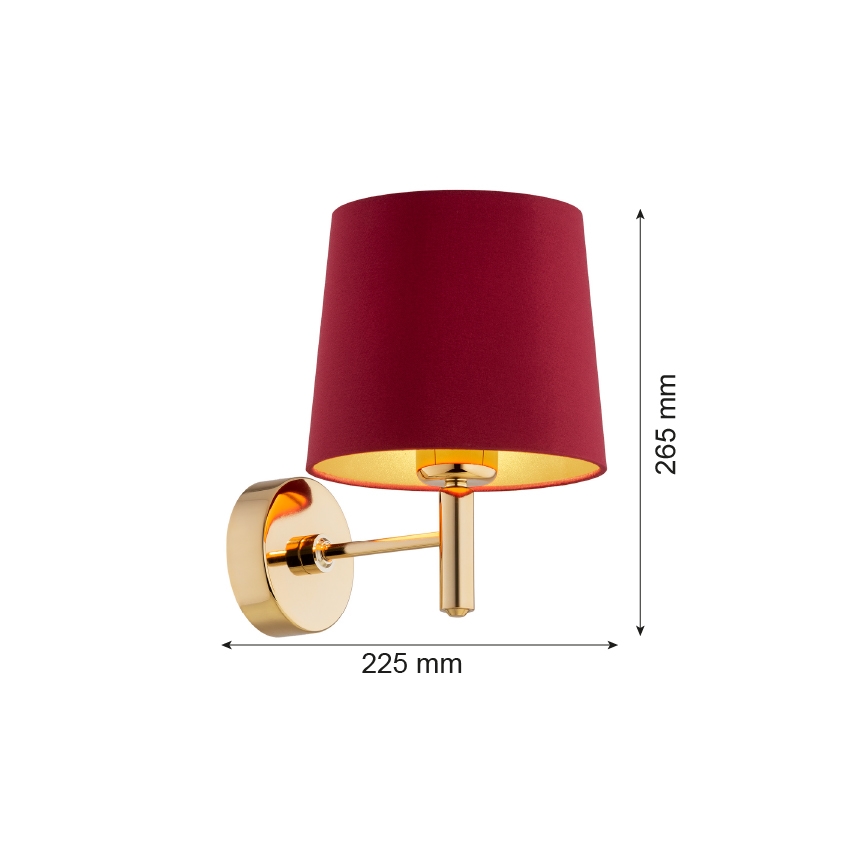 Argon 8311 - Candeeiro de parede PONTE PLUS 1xE27/15W/230V vermelho