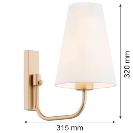 Argon 8312 - Candeeiro de parede SAFIANO 1xE27/15W/230V dourada